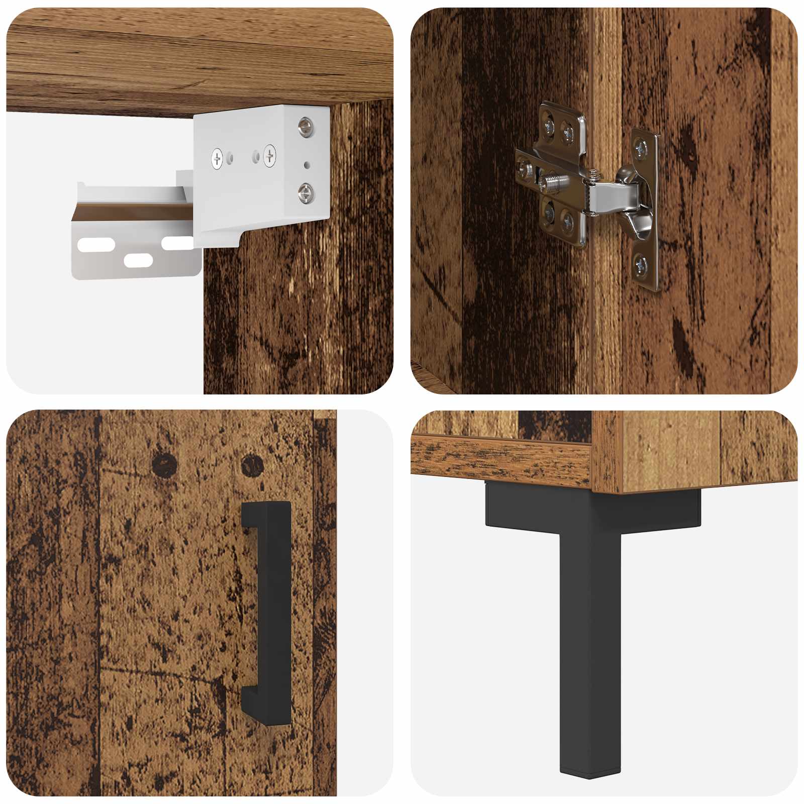 Highboard Betongrau 69,5x34x180 cm Holzwerkstoff