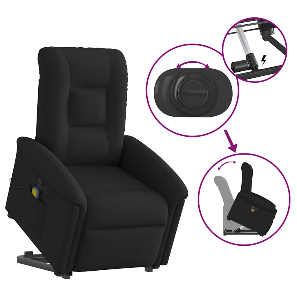 Massagesessel mit Aufstehhilfe Hellgrau Stoff