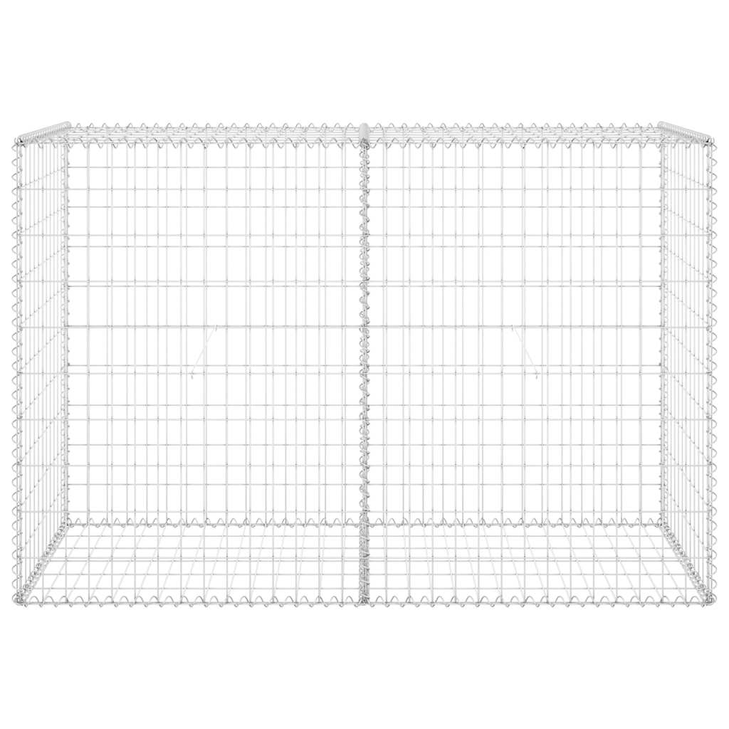 Gabionenwand mit Abdeckung Verzinkter Stahl 60x30x100 cm