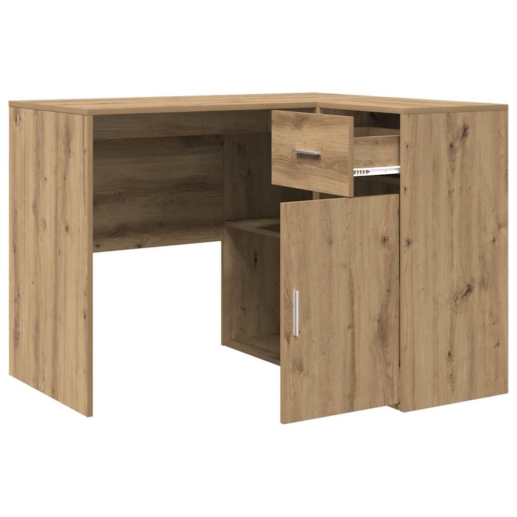 Eck-Schreibtisch Schwarz Eichen-Optik 102 x 88 x 75 cm