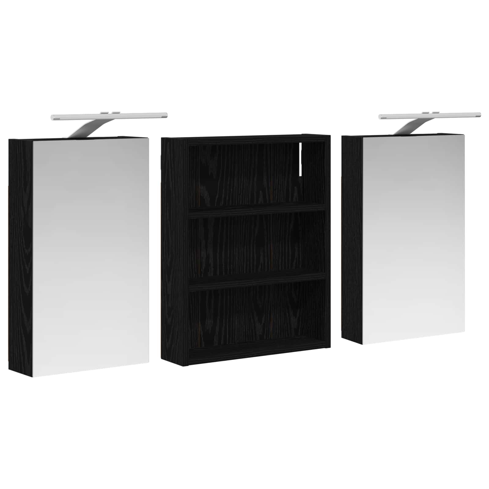 Badezimmerschrank-Set 3 pcs 80 x 10,5 x 50 cm Holzwerkstoff