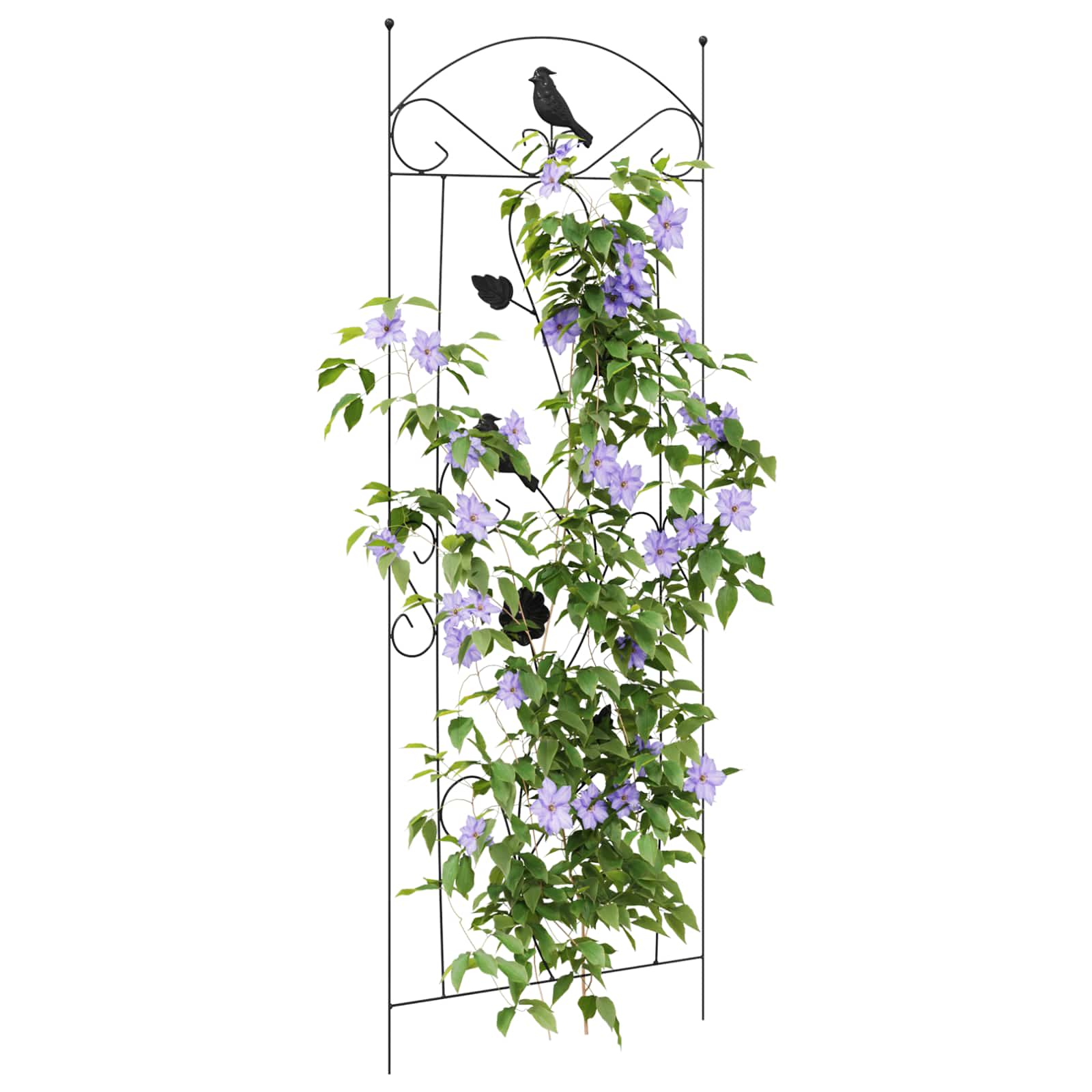Gartenzaun mit Schloss 3 pcs Schwarz 112 x 39,5 cm Stahl