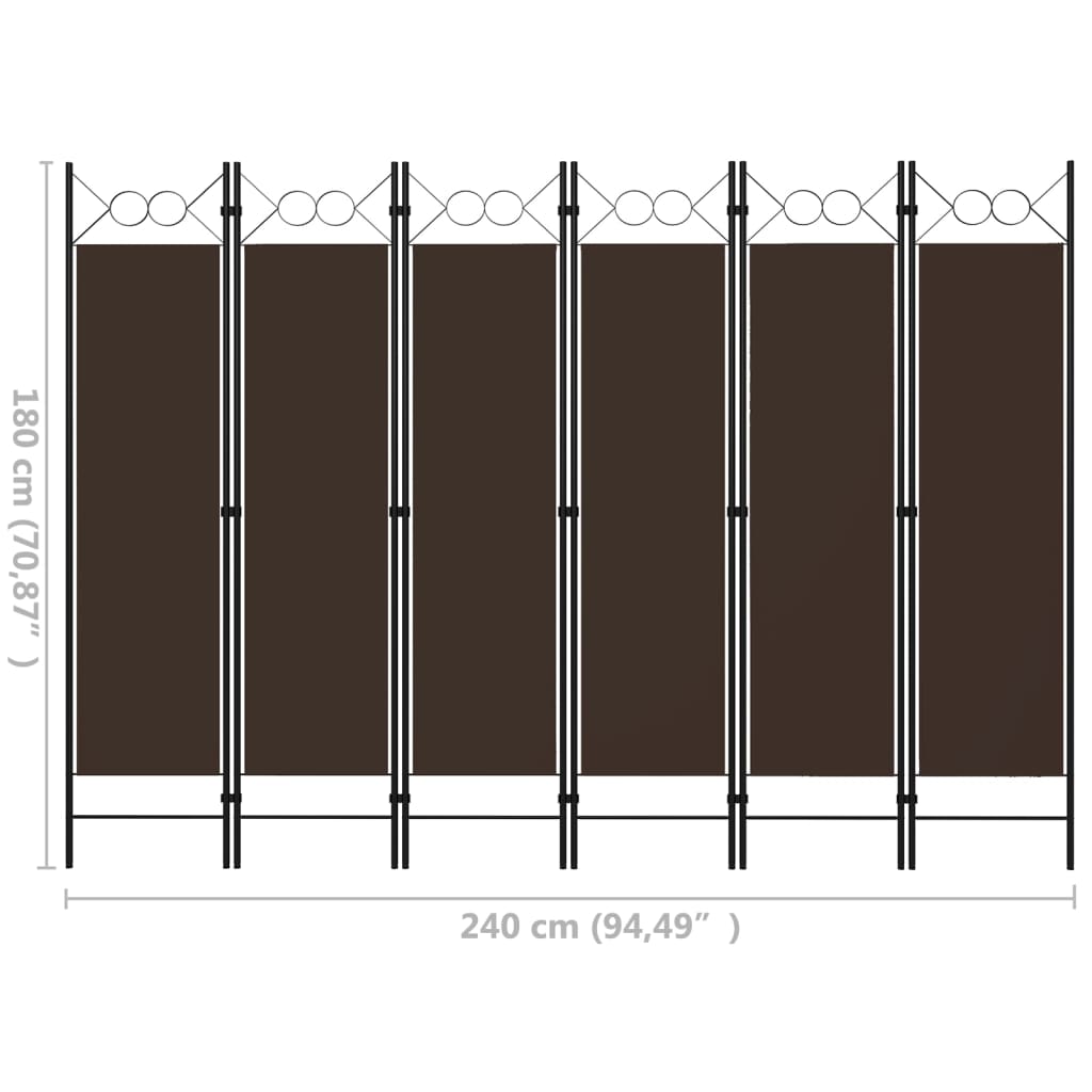 5-tlg. Raumteiler Anthrazit 200 x 180 cm
