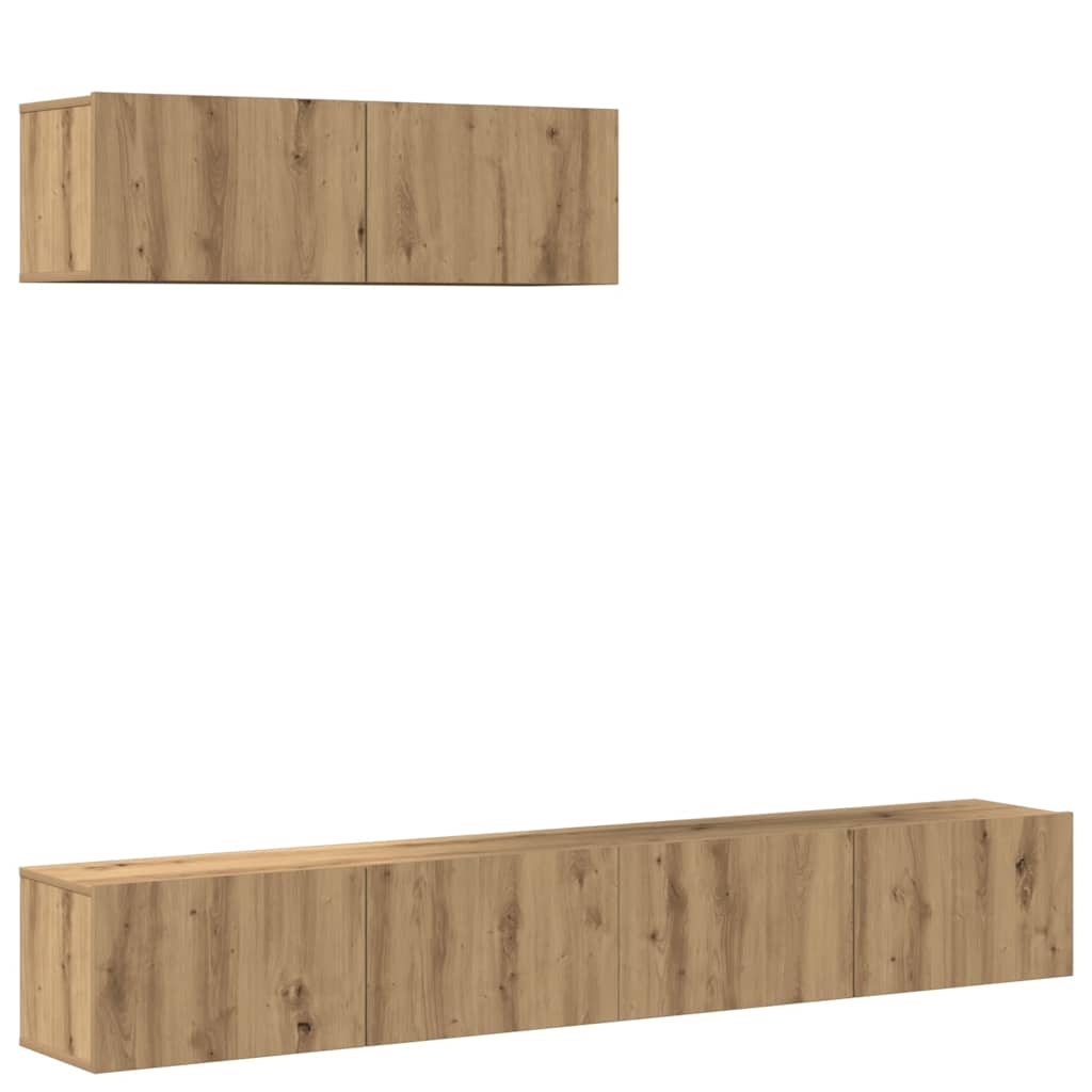 3-tlg. TV-Schrank-Set Weiß Holzwerkstoff