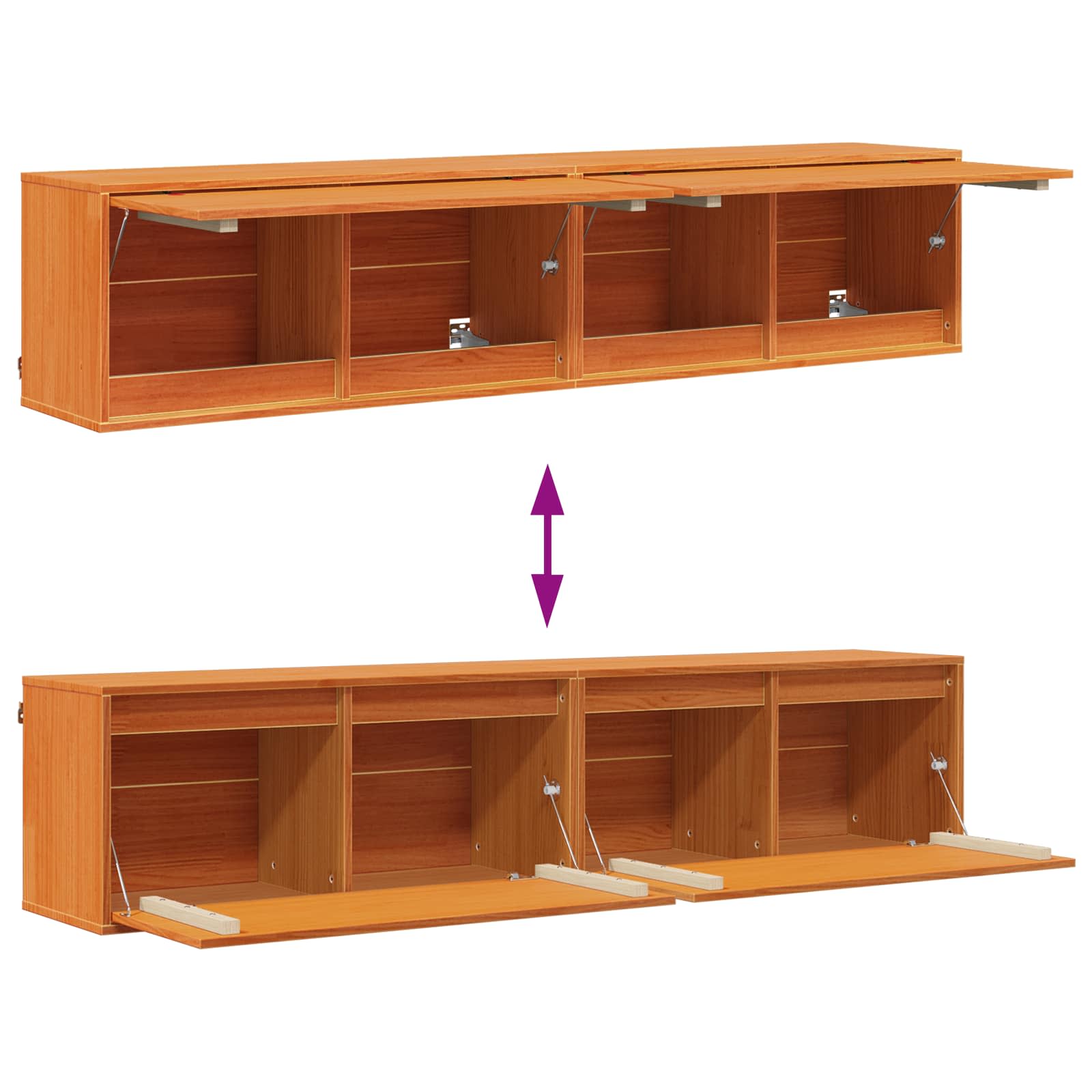 Wandschrank 80x30x35 cm Massivholz Kiefer
