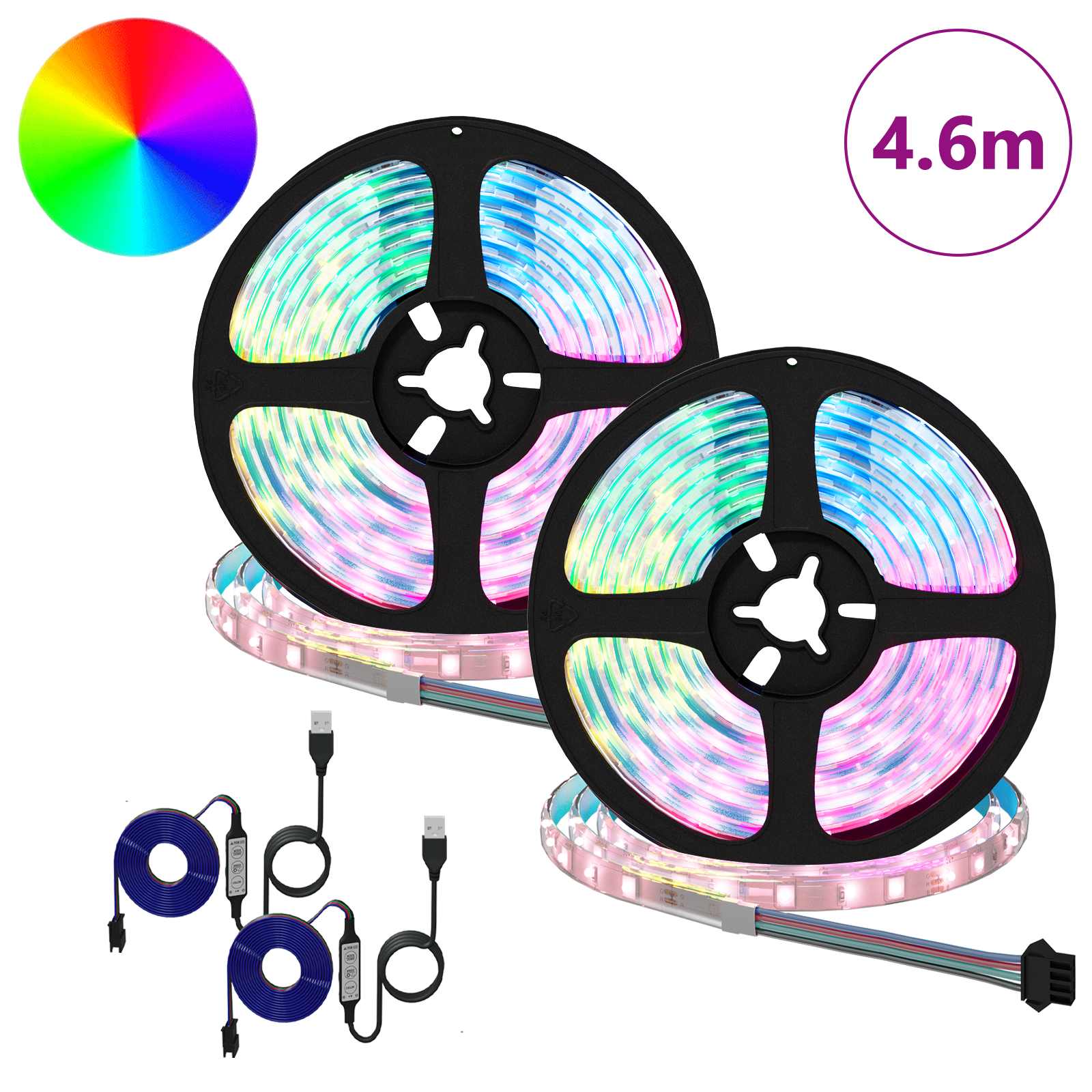 LED Streifen 2 pcs Schwarz und Transparent 3000 mm