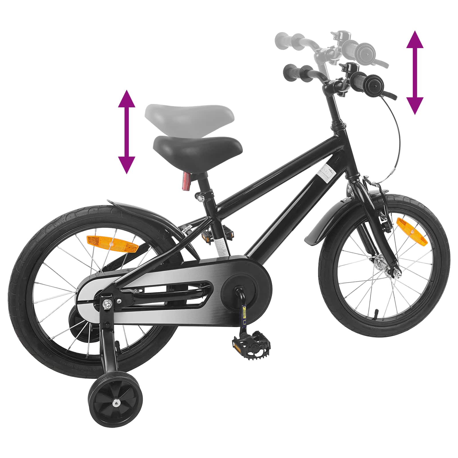 Kinderfahrrad 16 Zoll für 4-6 Jahre alt Grün Schwarz