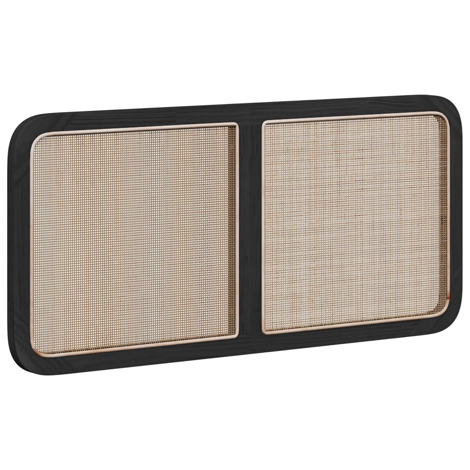 Kopfteil mit Kopfteil Schwarz 100 x 55 x 3 cm Rattan