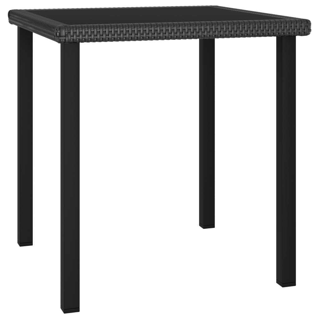 Garten-Esstisch Schwarz 140x70x73 cm Poly Rattan