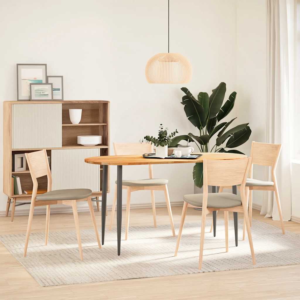 Tischplatte 80x40x2 cm Massivholz Eiche Oval