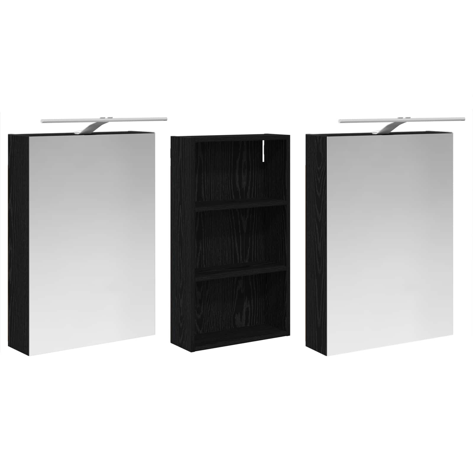 Badezimmerschrank-Set 3 pcs 80 x 10,5 x 50 cm Holzwerkstoff