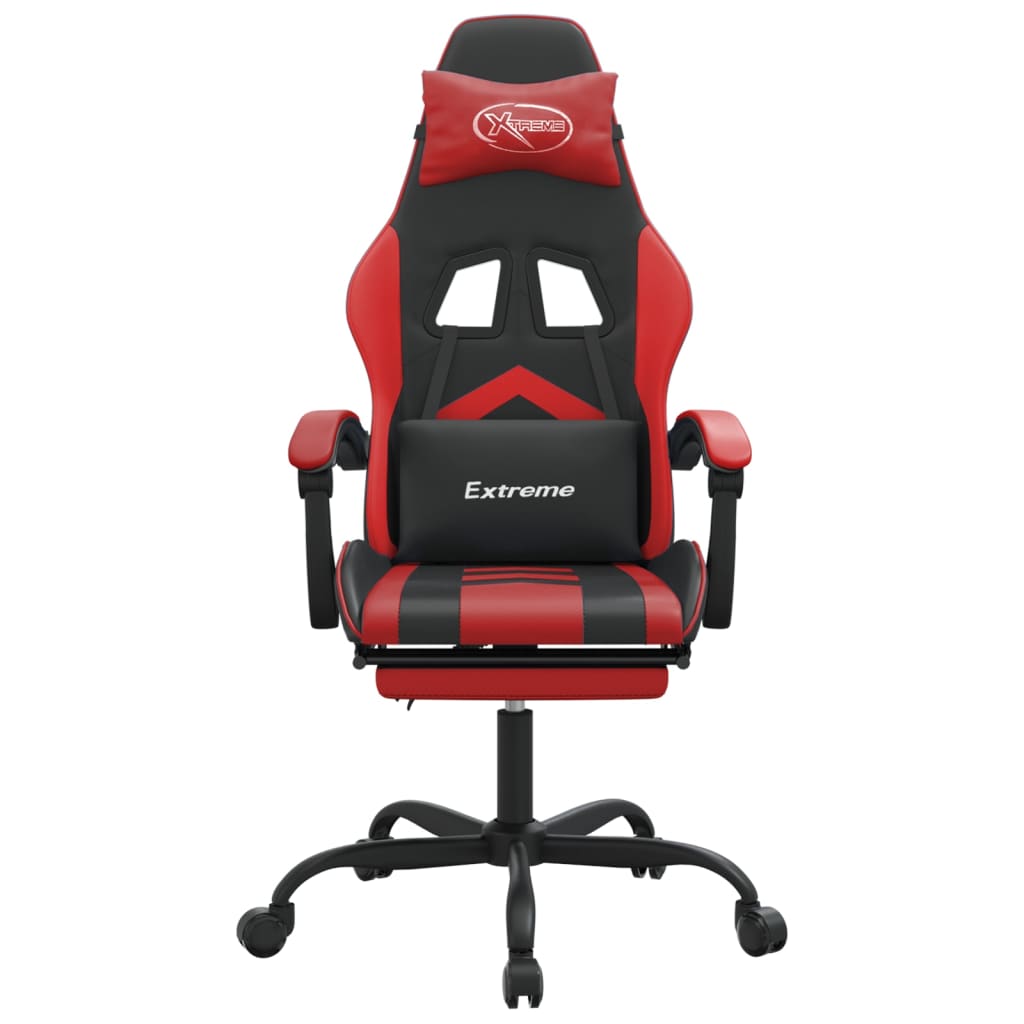 Gaming-Stuhl Drehbar Schwarz und Rot Kunstleder