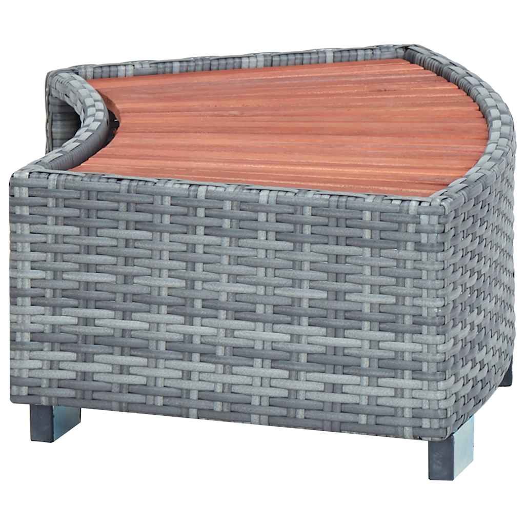 Spa-Einstiegsstufe Poly Rattan 92×45×25 cm Schwarz