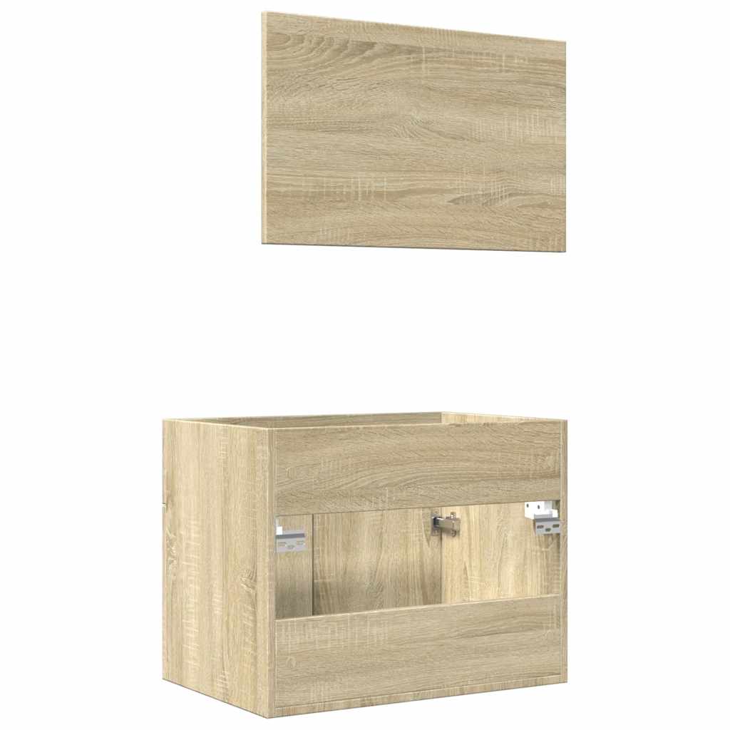2-tlg. Badmöbel-Set Weiß Holzwerkstoff