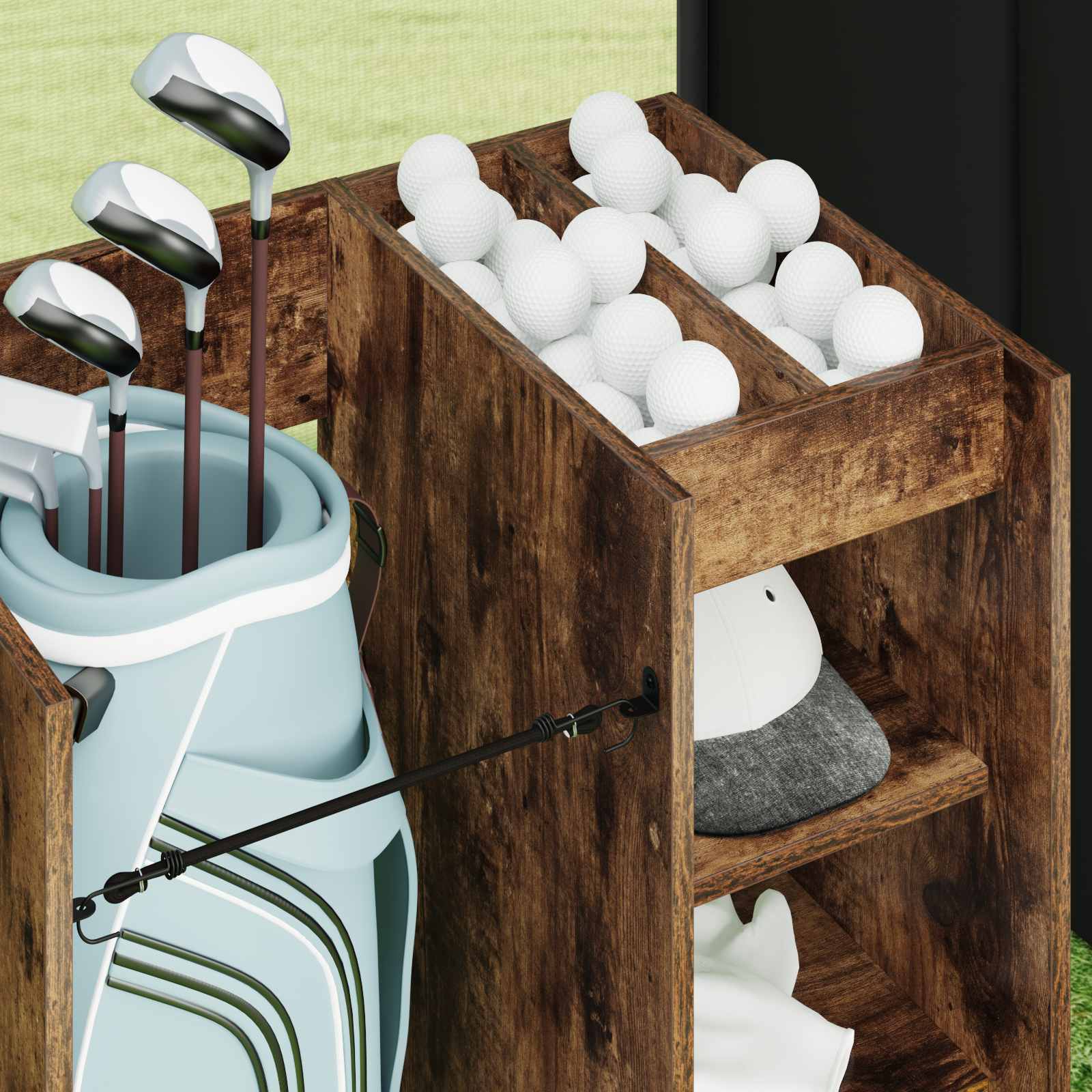 Golf Schrank Mit Rad Uni Weiß 65 x 45 x 98 cm