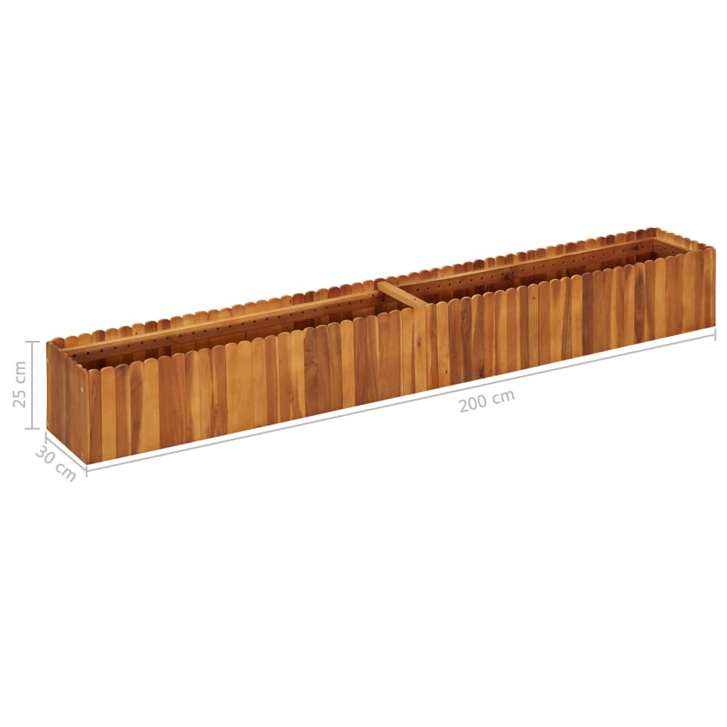 Garten-Hochbeet 50 x 30 x 25 cm Massivholz Akazie