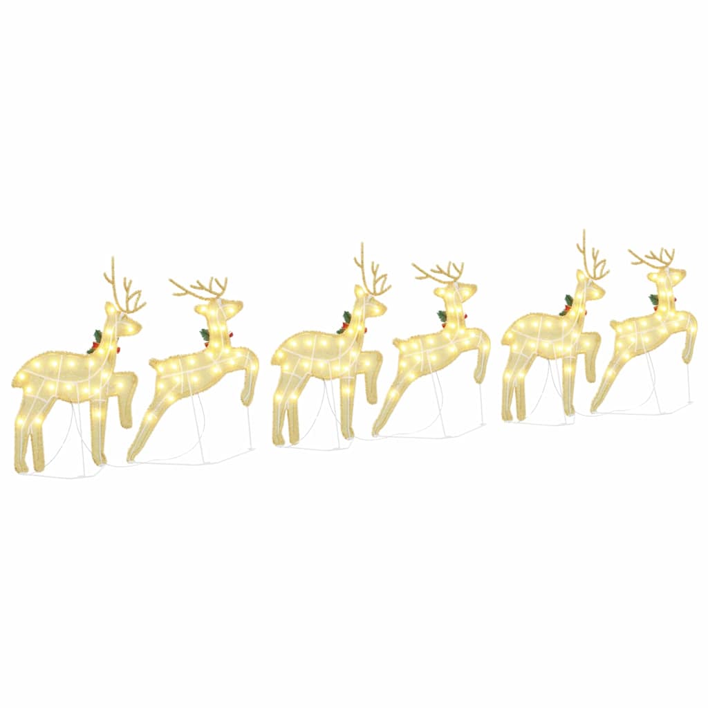 LED Rentiere 4 pcs Gold Stoff