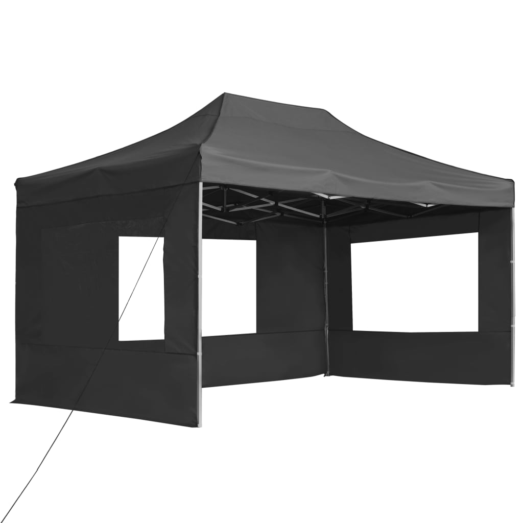 Profi-Partyzelt Faltbar mit Wänden Aluminium 3×3m Weiß