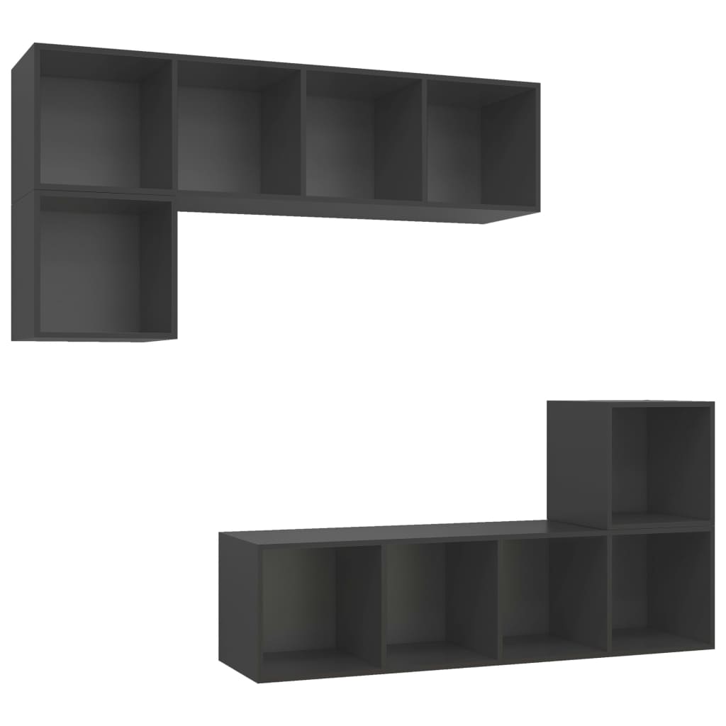 4-tlg. TV-Schrank-Set Weiß Holzwerkstoff
