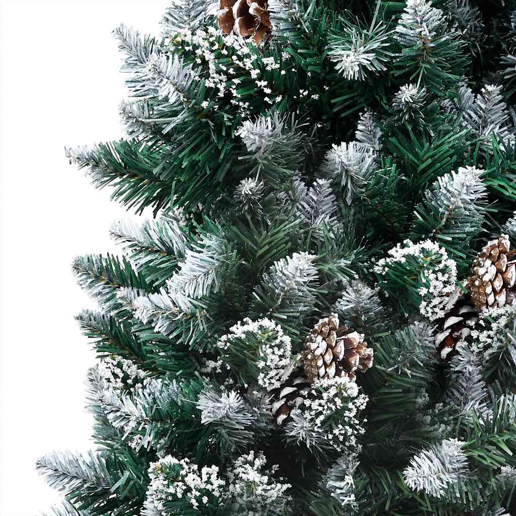 Künstlicher Weihnachtsbaum mit LEDs Kugeln Zapfen 150 cm