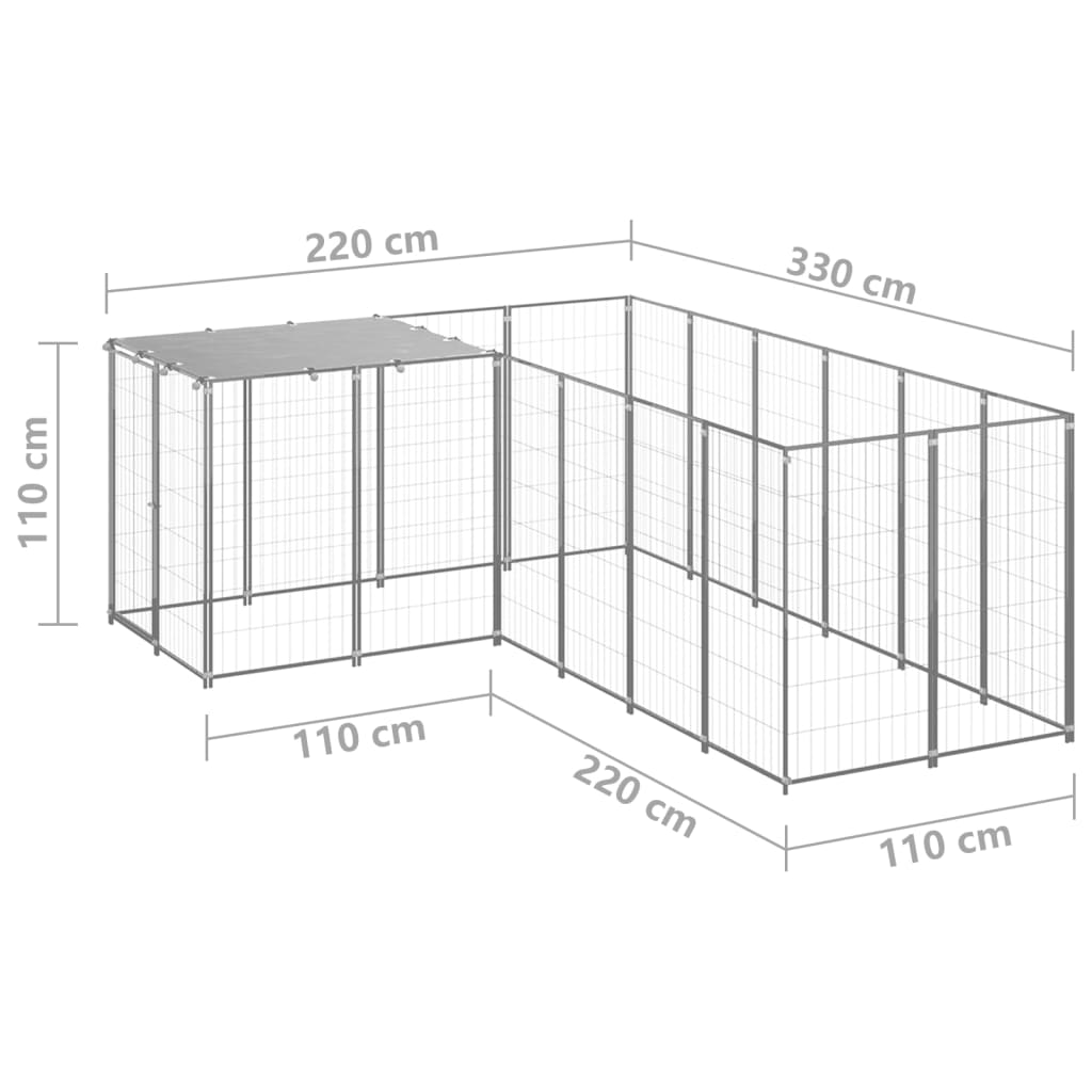 Hundezwinger Schwarz 4,84 m² Stahl