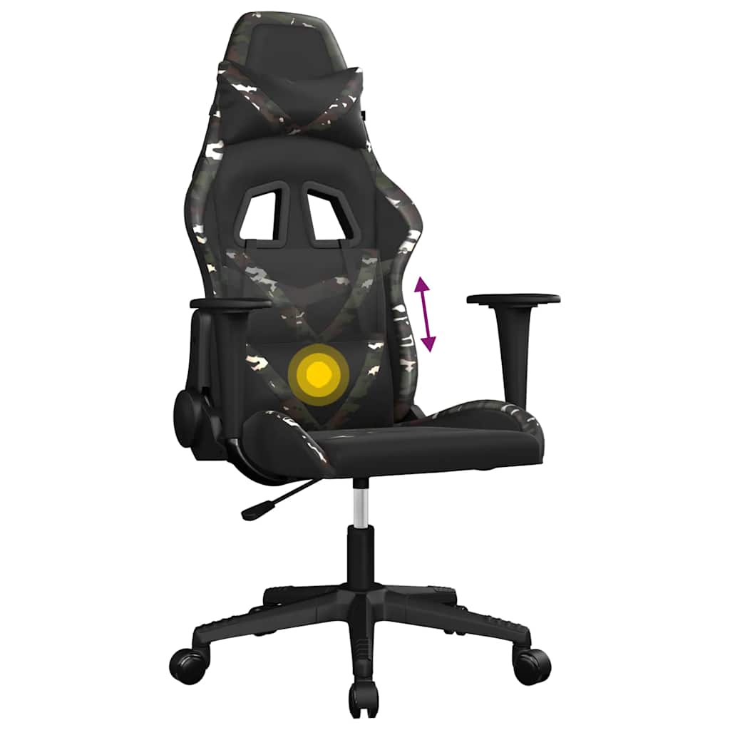 Gaming-Stuhl mit Massagefunktion Schwarz und Grün Kunstleder