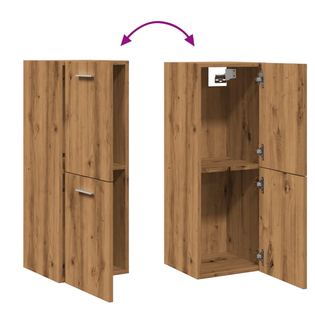 Badezimmerschrank Weiß 30x30x80 cm Holzwerkstoff