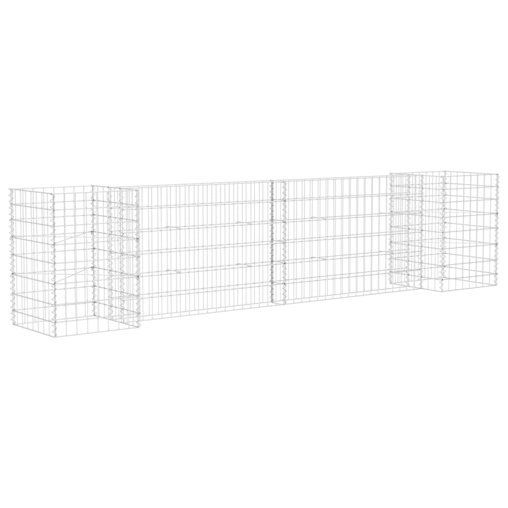 H-förmiger Gabionen-Pflanzkorb Stahldraht 260x40x40 cm