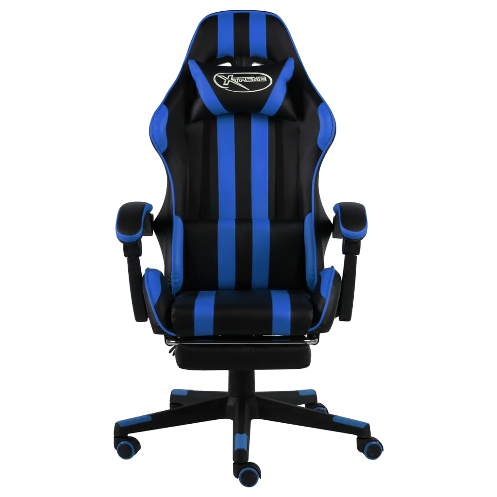 Gaming-Stuhl Schwarz und Blau Kunstleder