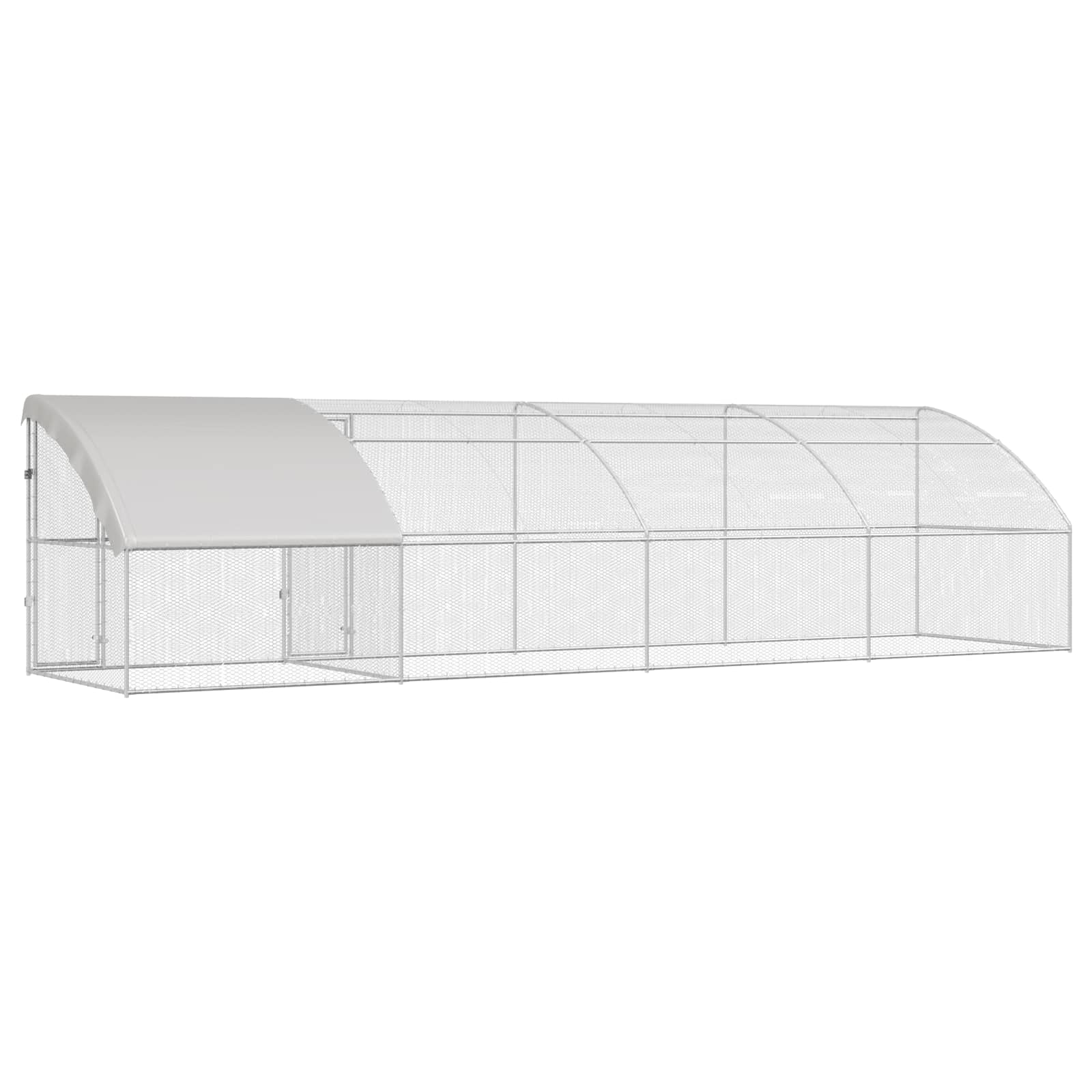 Hühnerkäfig 2 pcs Silber 400 x 200 x 200 cm Stahl und PE