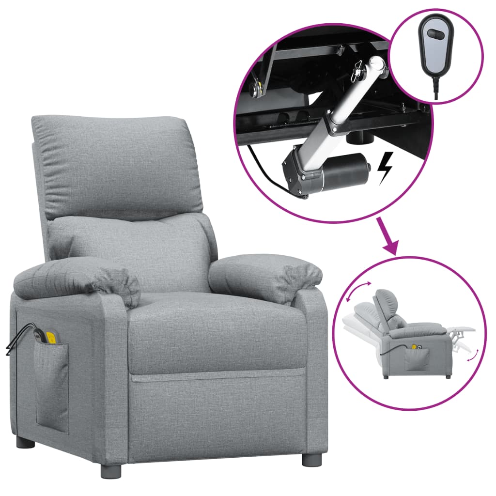 Massagesessel Elektrisch Schwarz Stoff
