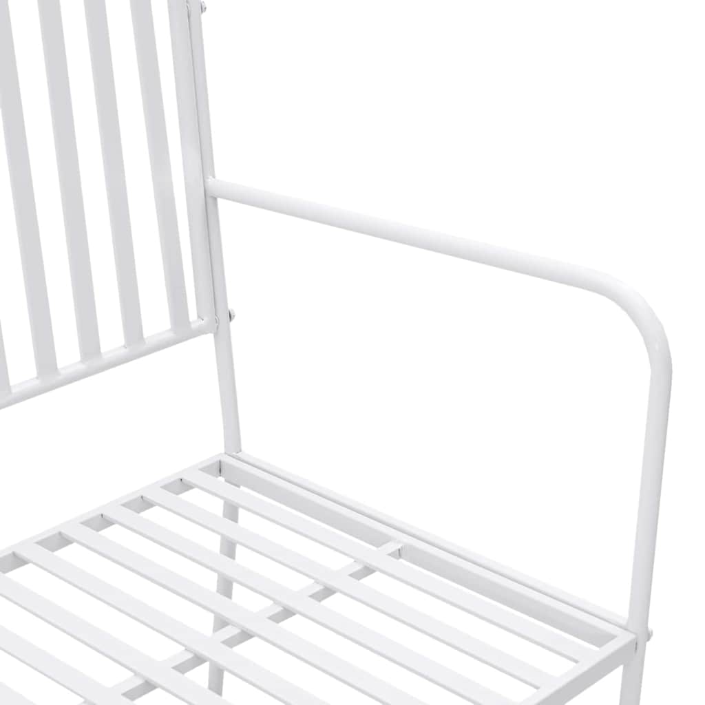 Gartenbank Einfarbig Weiß 103,5 x 51,5 x 90 cm Stahl