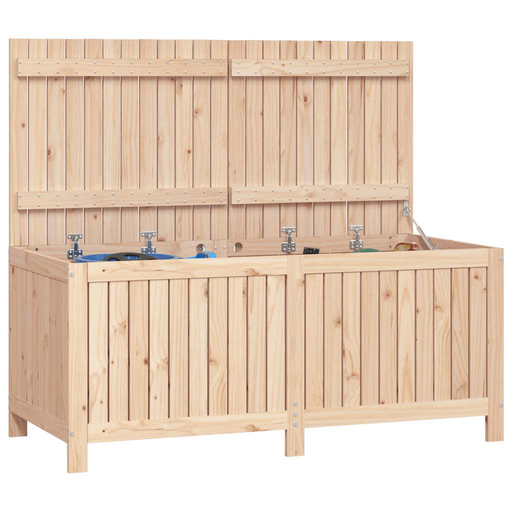 Gartentruhe Grau 76x42,5x54 cm Massivholz Kiefer