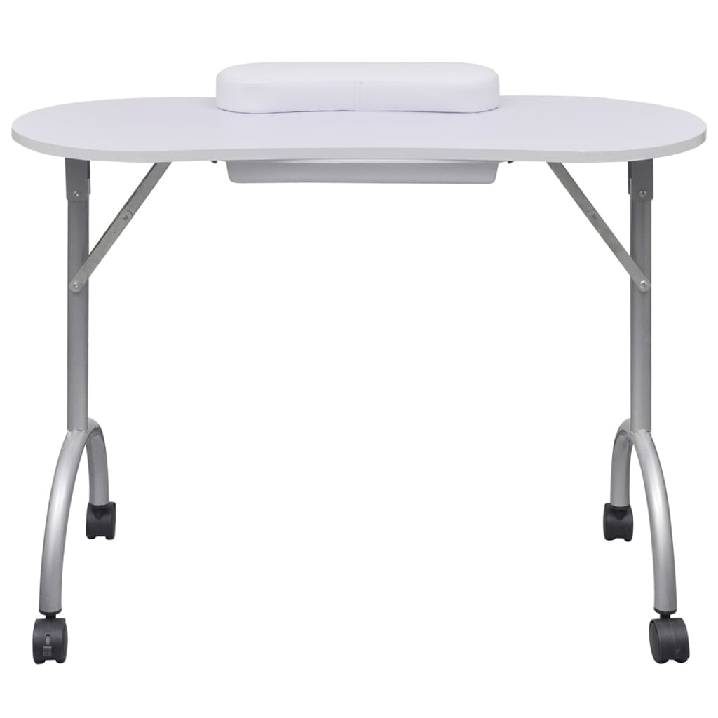 Klappbarer Maniküre-Tisch mit Rollen Schwarz
