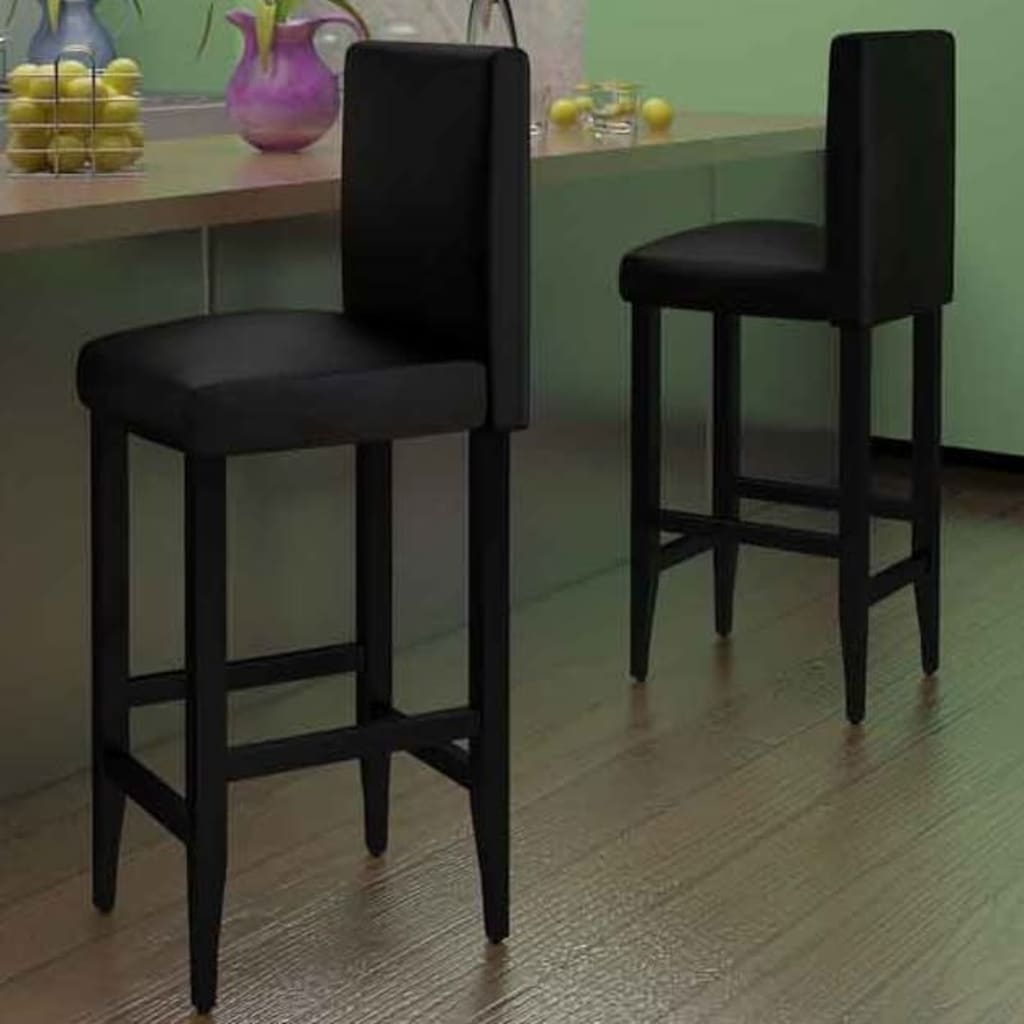 Barhocker 2 Stk. Weiß Kunstleder