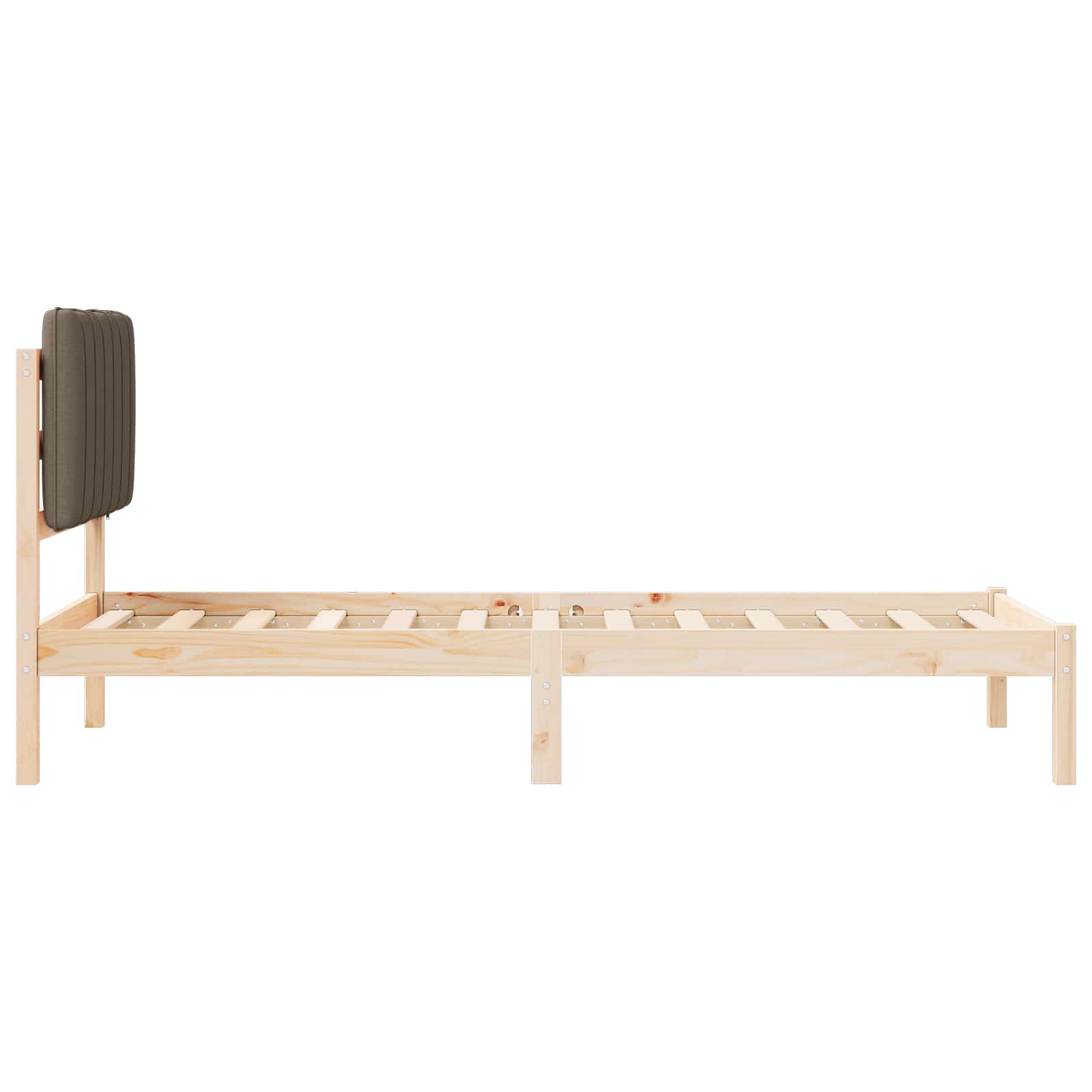 Bettgestell mit gepolstertem Kopfteil Hellgrau 200 x 200 cm