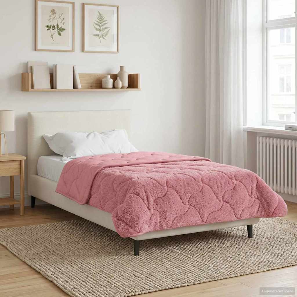 Sommerdecke Anthrazit 135 x 200 cm Mikrofaser und Teddy-Fleece