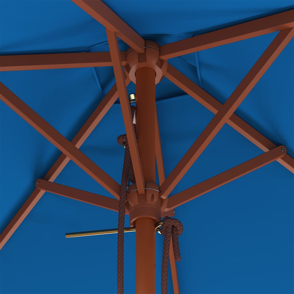 Sonnenschirm mit Holzmast Schwarz 150x200 cm