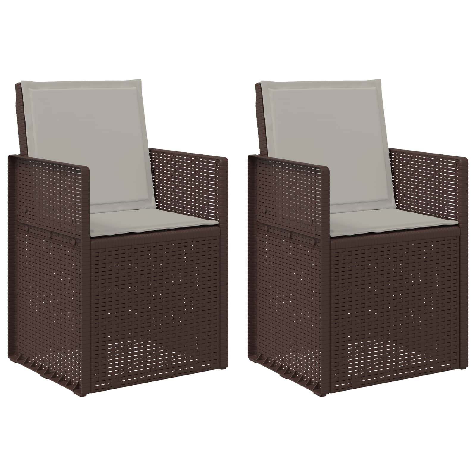 Garten Esszimmerstühle 2 pcs Weiß und Hellgrau PP