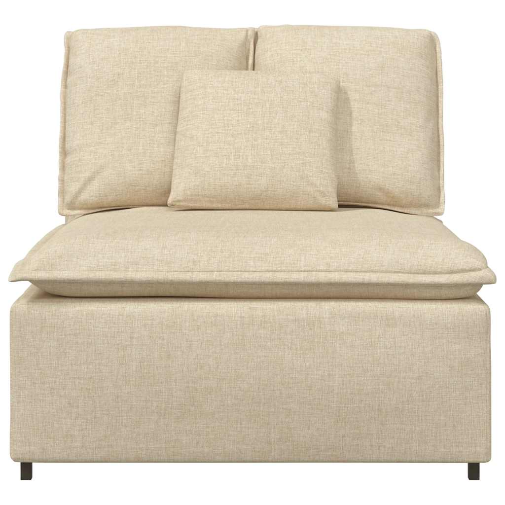 Modulares Sofa Endmodul mit Armlehne Kissen Hellgrau 100 cm