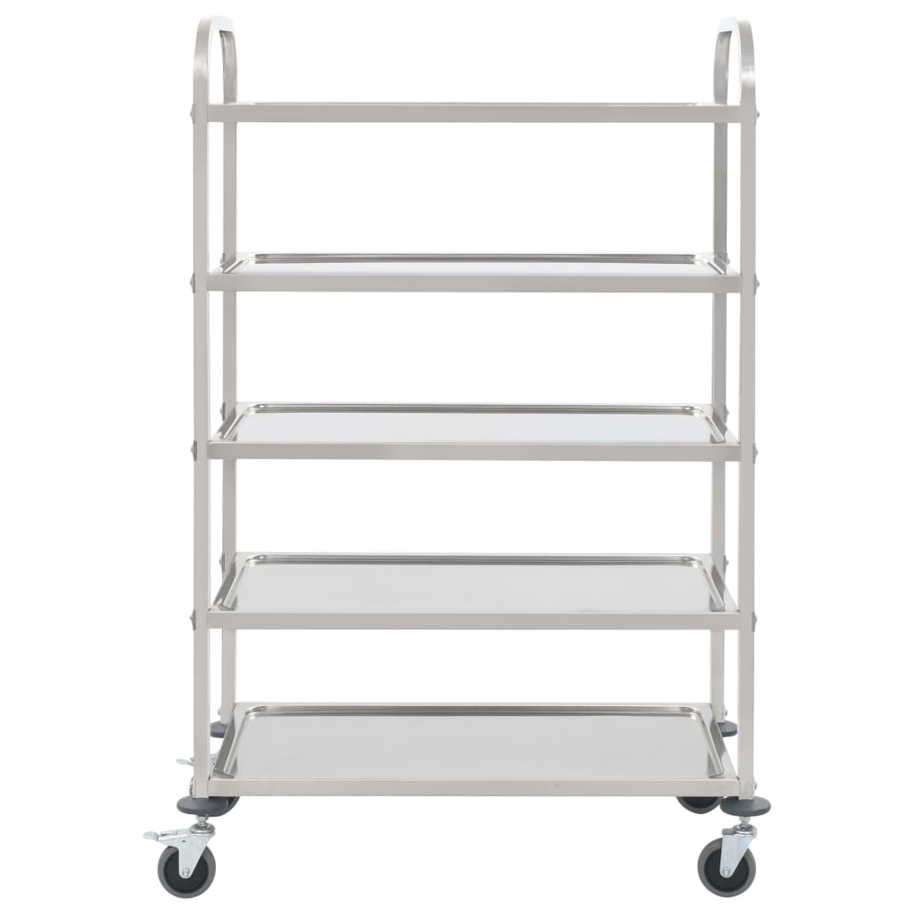 2-Stufiger Servierwagen 96,5 x 55 x 90 cm Edelstahl
