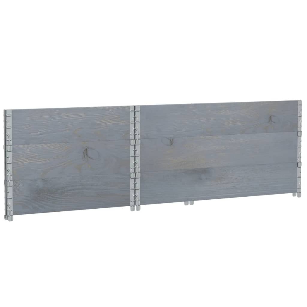 Paletten-Aufsatzrahmen Schwarz 80x60 cm Massivholz Kiefer