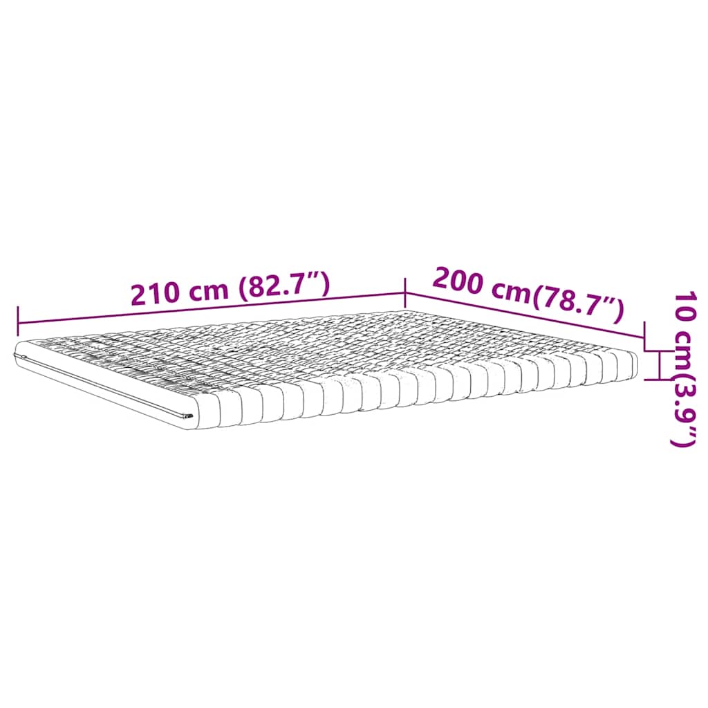 Schaumstoffmatratze Weiß 80x200 cm 7-Zonen Härtegrad 20 ILD