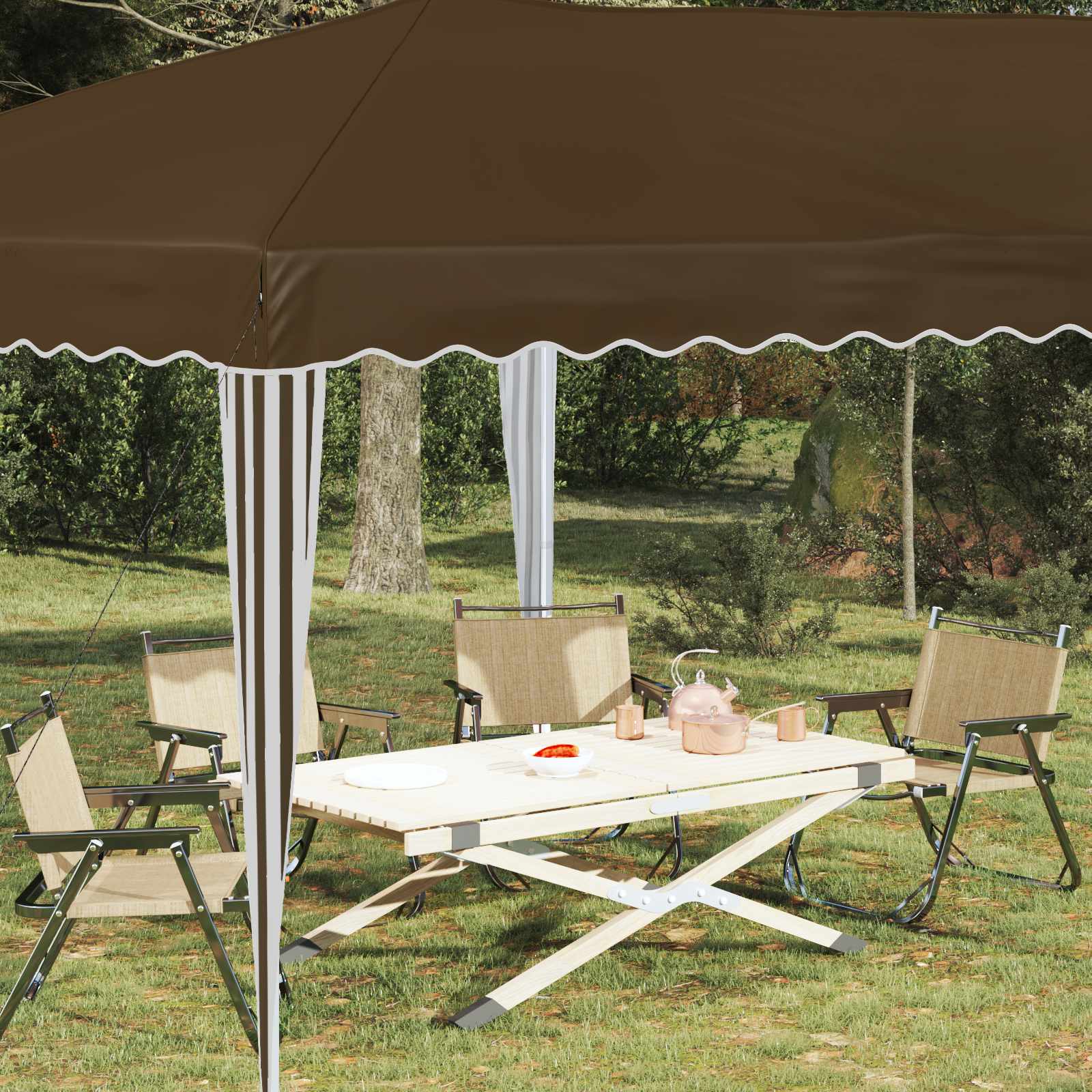 Pop-up Partyzelt 575 x 290 x 245 cm Creme