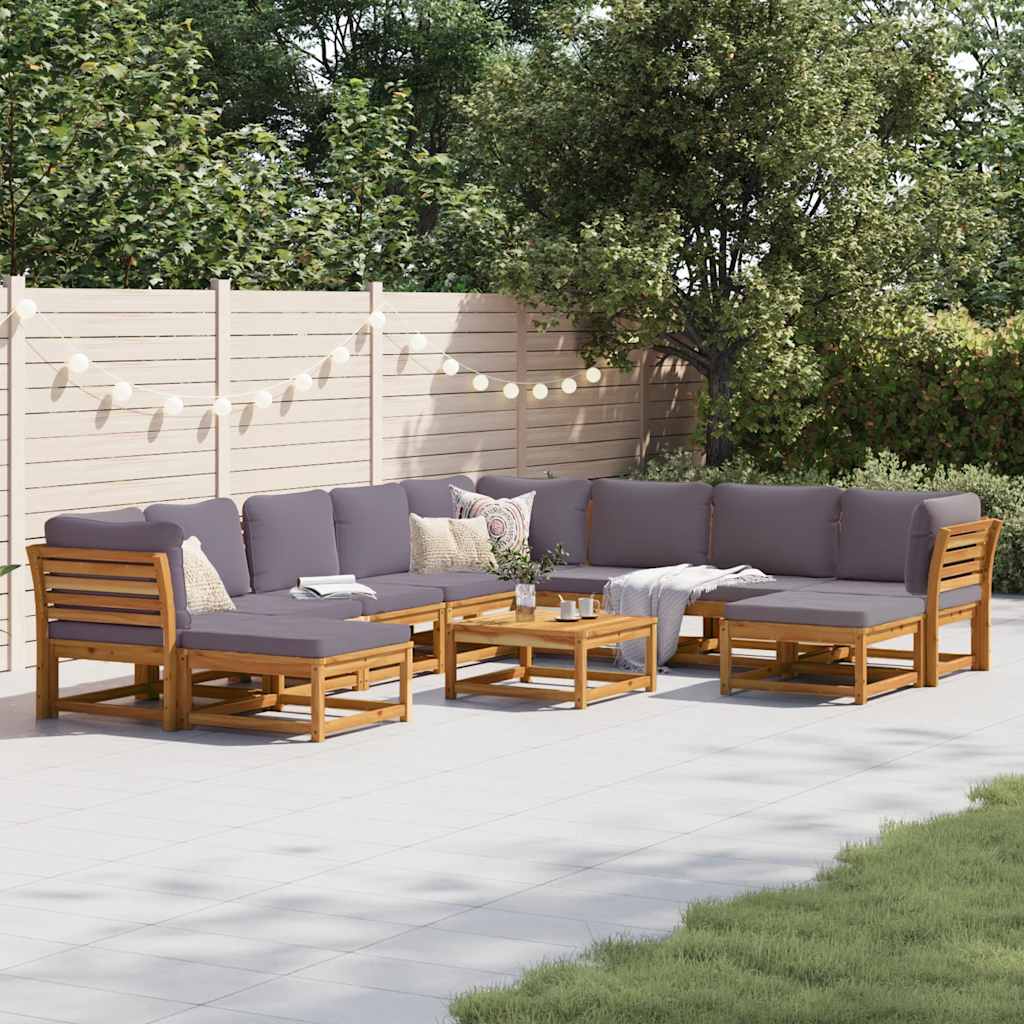 4-tlg. Garten-Lounge-Set mit Kissen Massivholz Akazie