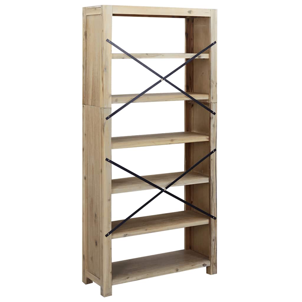 Bücherregal 7 Böden 80x30x200 cm Massivholz Akazie