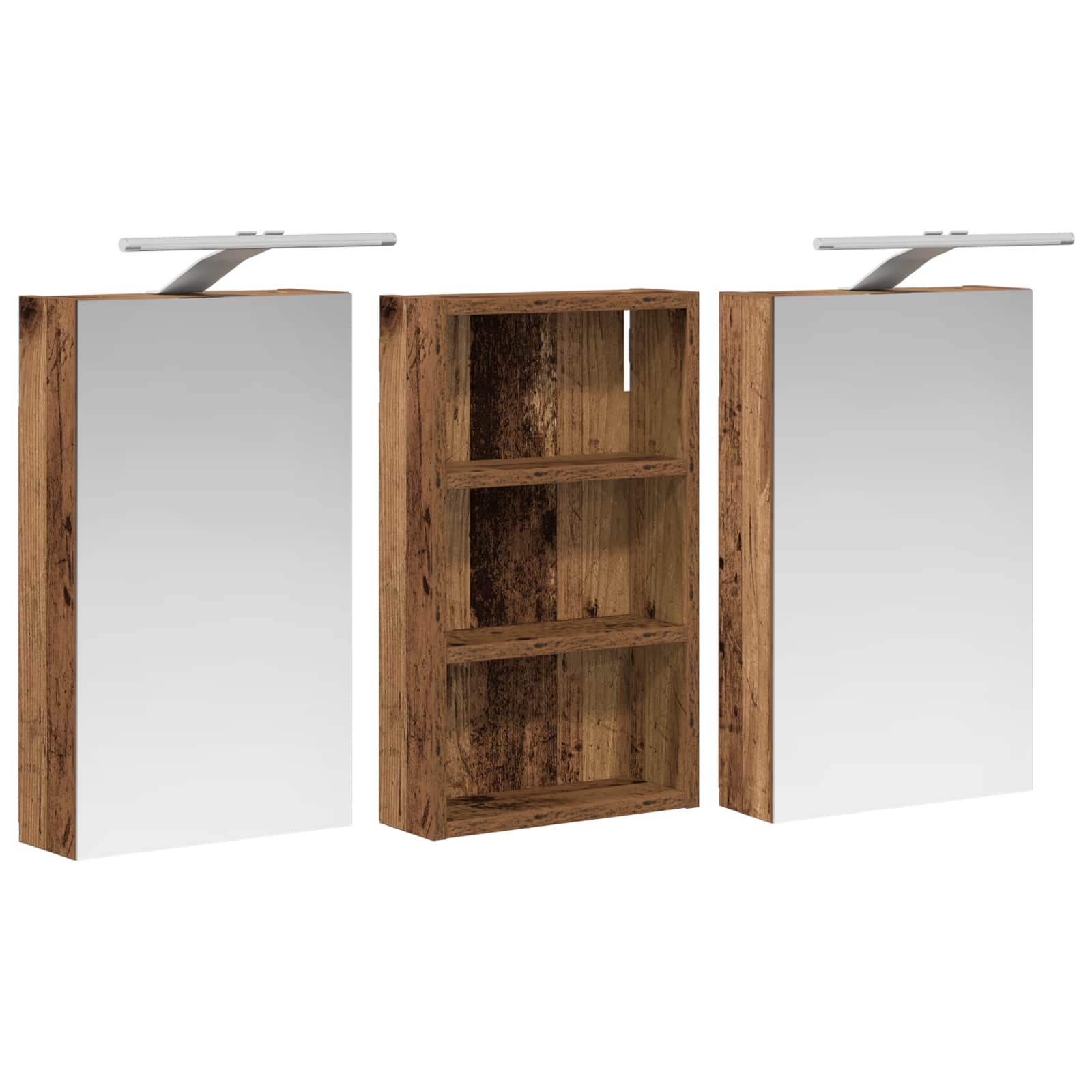 Badezimmerschrank-Set 3 pcs 80 x 10,5 x 50 cm Holzwerkstoff