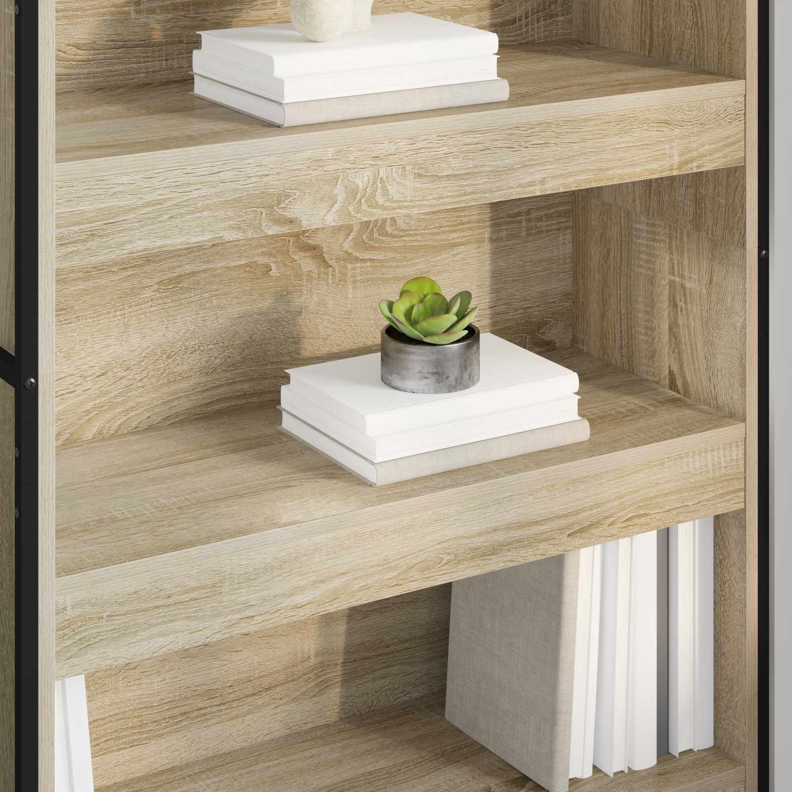 Bücherregal 2 pcs Schwarz Eichen-Optik 60 x 30 x 189,5 cm
