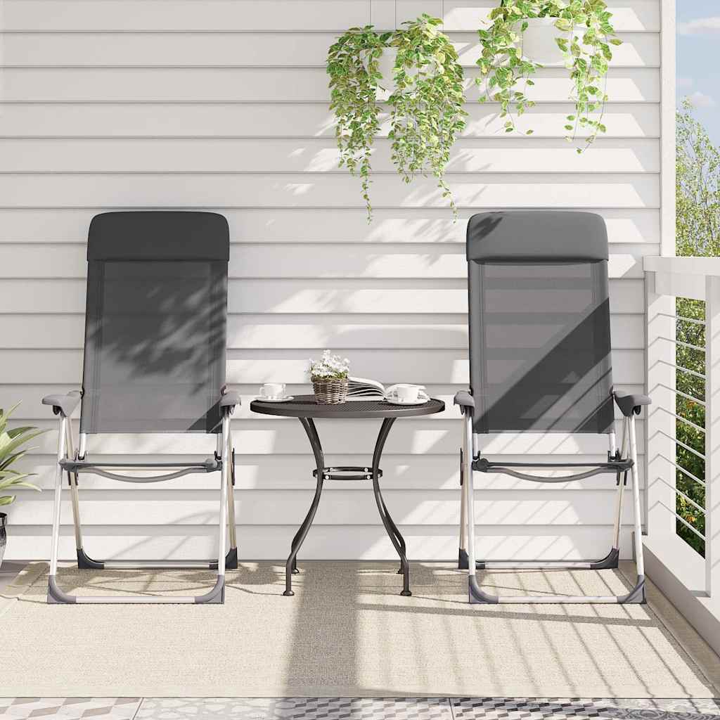 Klappbare Campingstühle 2 Stk. Grau Aluminium