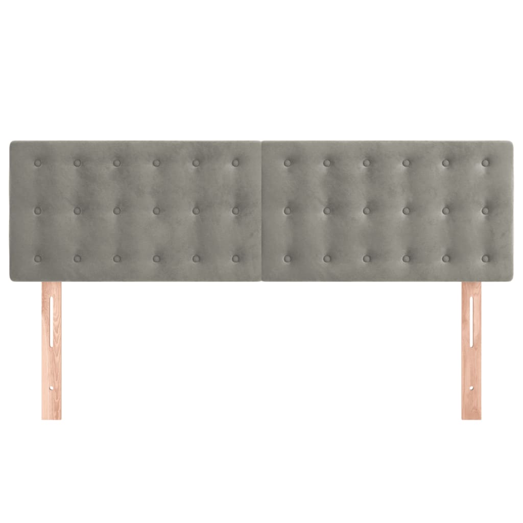 Kopfteil Hellgrau 80x5x118/128 cm Samt